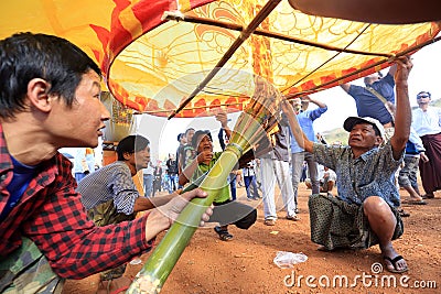 Hot-air ballon festival in Taunggyi, Myanmar (Burma) Editorial Stock Photo