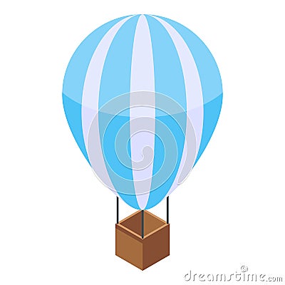 Hot air ballon icon, isometric style Vector Illustration