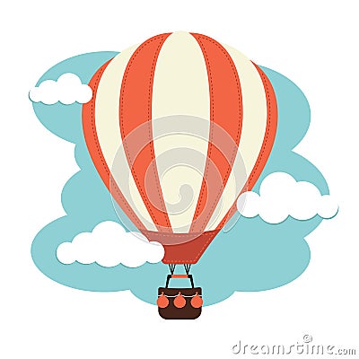 Hot Air Balloon Vector Illustration