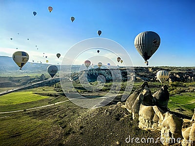 Hot air balloon Cappadocia Turkey Editorial Stock Photo