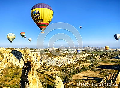 Hot air balloon Cappadocia Turkey Editorial Stock Photo