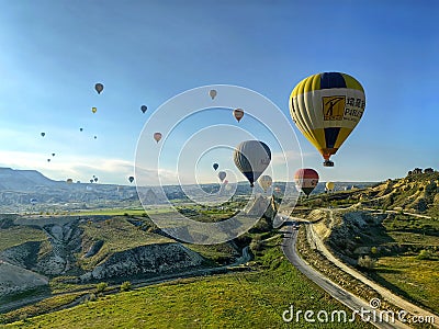 Hot air balloon Cappadocia Turkey Editorial Stock Photo