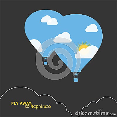 Hot air balloon, colorful abstract vector Vector Illustration