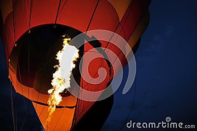 Hot Air balloon in the evening sky Stock Photo
