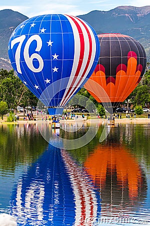 Hot air balloon festival - Annual Labor Day Liftoff in Colorado Springs Editorial Stock Photo