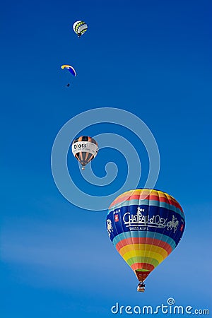 Hot Air Balloon / Festival Chateau D'Oex 2014 Editorial Stock Photo