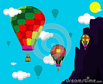 Hot air balloon Vector Illustration