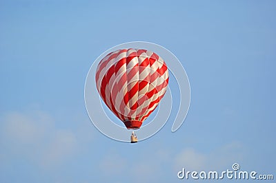 Hot Air Balloon in Flight Stock Photo