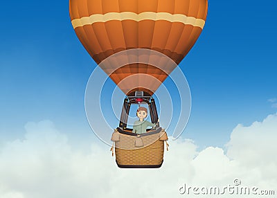 Hot air balloon flight Stock Photo