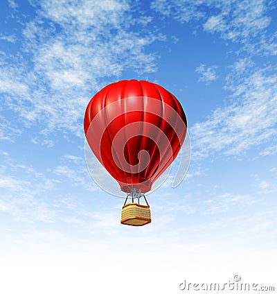 Hot Air Balloon Flying Stock Photo