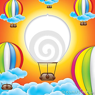 Hot air balloon frame Vector Illustration