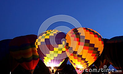 Hot air balloon glow Stock Photo