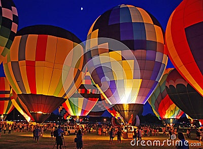 Hot Air Balloon Glow Editorial Stock Photo