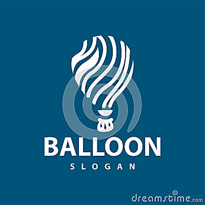 Hot air balloon logo premium creative design colorful air transport symbol template simple style Vector Illustration