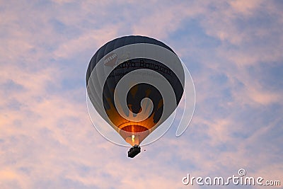 Hot Air Balloon Over Goreme Town Editorial Stock Photo
