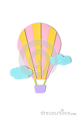 Hot air balloon paper cut - isolated Stock Photo