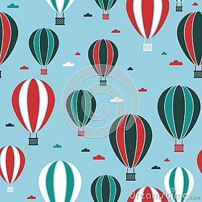 Hot air balloon pattern Vector Illustration