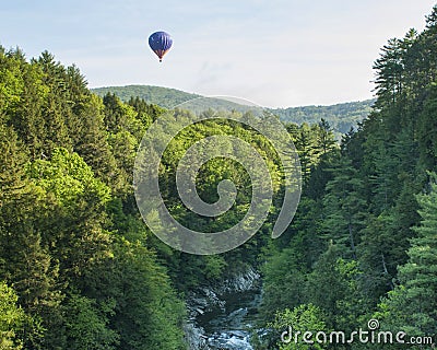 Hot Air Balloon RIde at Quechee Vermont Stock Photo