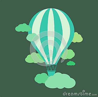 Hot Air Balloon in the sky Vector Illustration