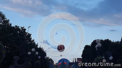 Hot Air Balloon in the Sky at Disneyland, Paris Editorial Stock Photo