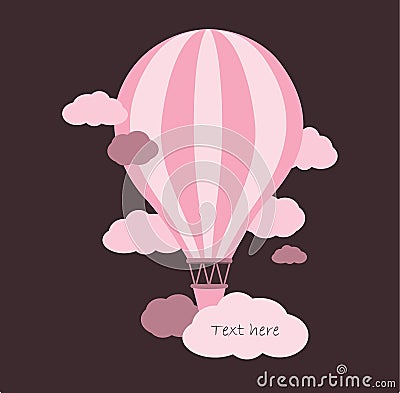 Hot air balloon in the sky Vector Illustration