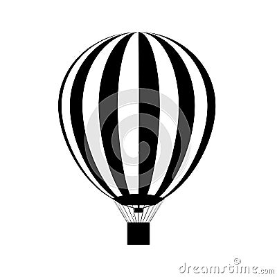 Hot air balloon in the sky. silhouette. Vector Vector Illustration