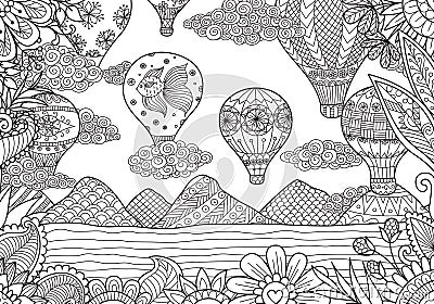 Hot air balloon Vector Illustration