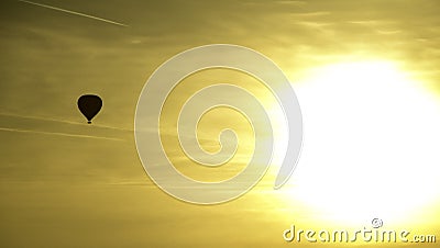 Hot Air Balloon Sunset Stock Photo