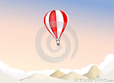 Hot air balloon travel background Vector Illustration