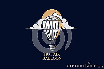 Hot air balloon vector logo, vector illustration Vector Illustration