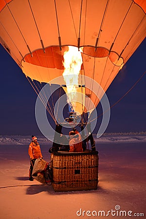 Hot air ballooning in finland Editorial Stock Photo