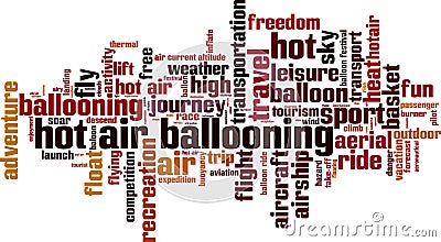 Hot air ballooning word cloud Vector Illustration