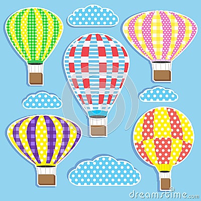 Hot air balloons Vector Illustration