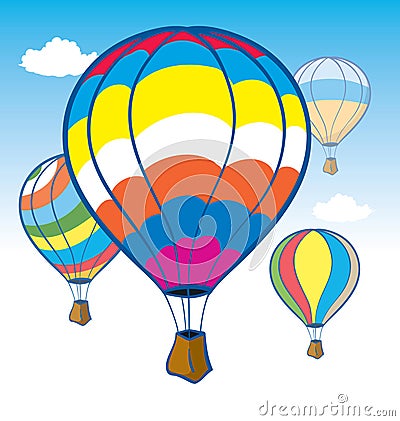 Hot air Balloons Vector Illustration