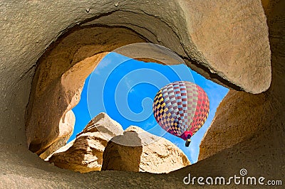 Hot air balloons in Cappadocia, Turkey. Stock Photo