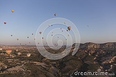 Hot Air Balloons in Cappadocia, Turkey Editorial Stock Photo