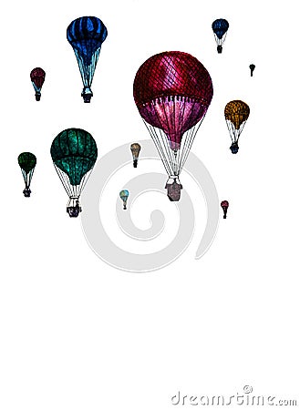 Hot air balloons Vector Illustration