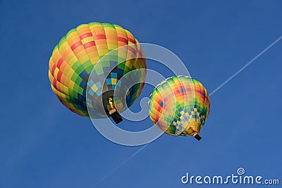 Hot air balloons over Napa Valley California Stock Photo