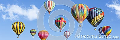 Hot air balloons panorama Stock Photo