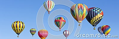 Hot air balloons panorama Stock Photo