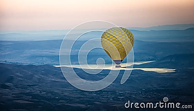 Hot air balloons at sunrise in cappadoccia Stock Photo