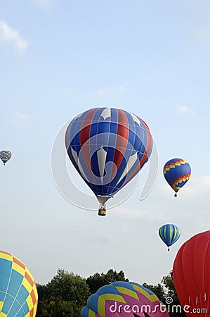 Hot Air Balloons Taking Off Stock Photo