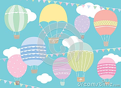 Hot Air Balloons Vector Illustration