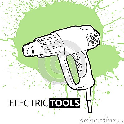 Hot air gun on a white background Vector Illustration