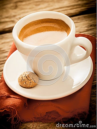 Hot aromatic morning espresso coffee Stock Photo