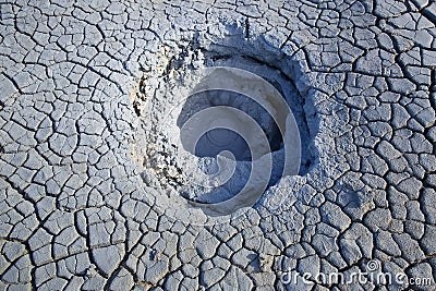 Hot boiling mud bubbling Stock Photo