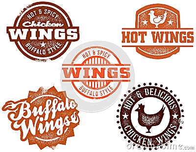 Hot Buffalo Chicken Wing Vector Illustration