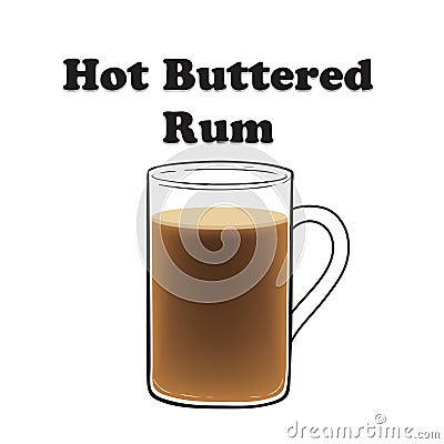 Hot Buttered Rum poster Vector Illustration