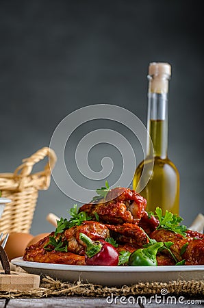 Hot chicken wings Stock Photo