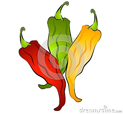 Hot Chili Peppers Clip Art Cartoon Illustration